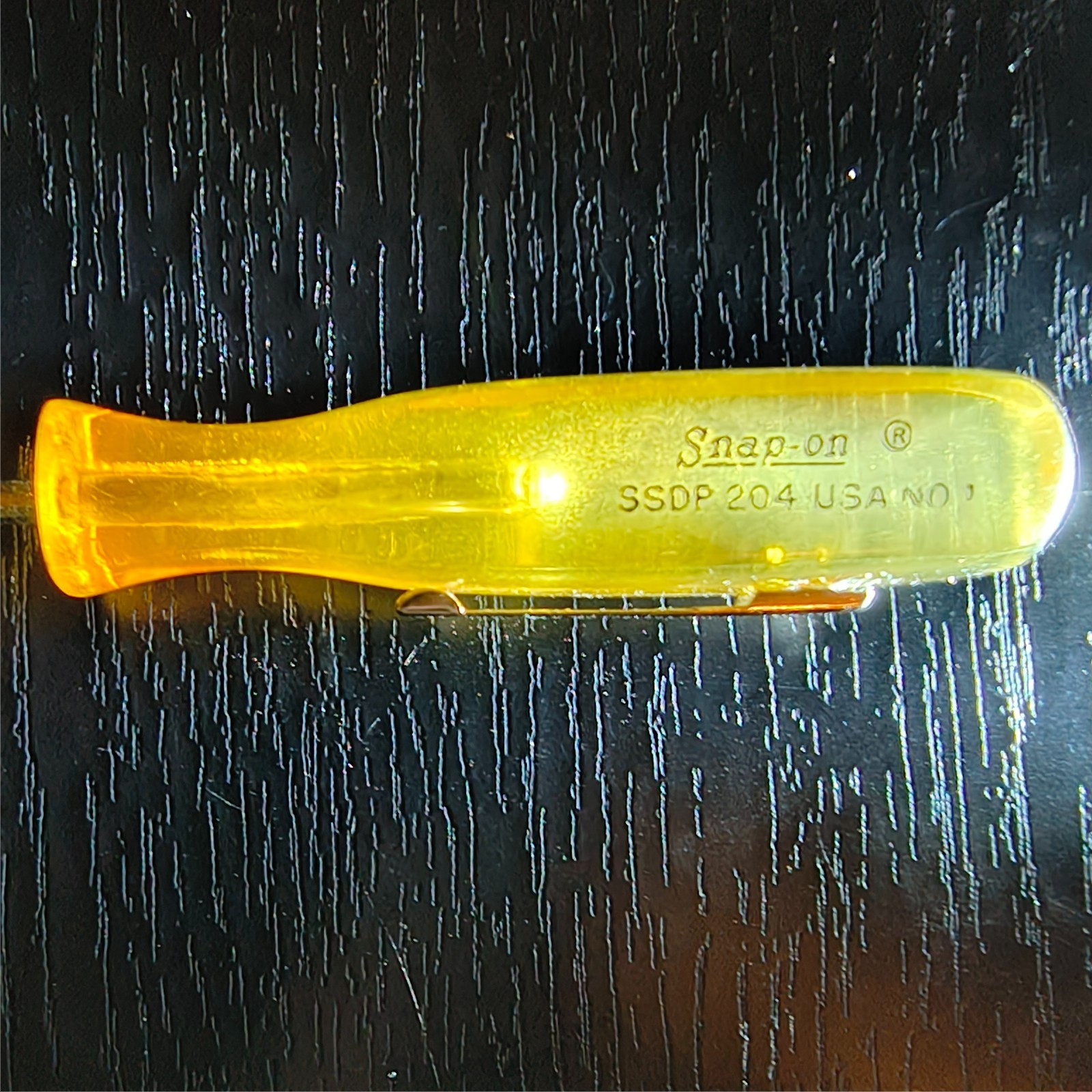 Vintage Snap On Pocket Clip Clear #1 Phillips Tip Screwdriver SSDP204 A7