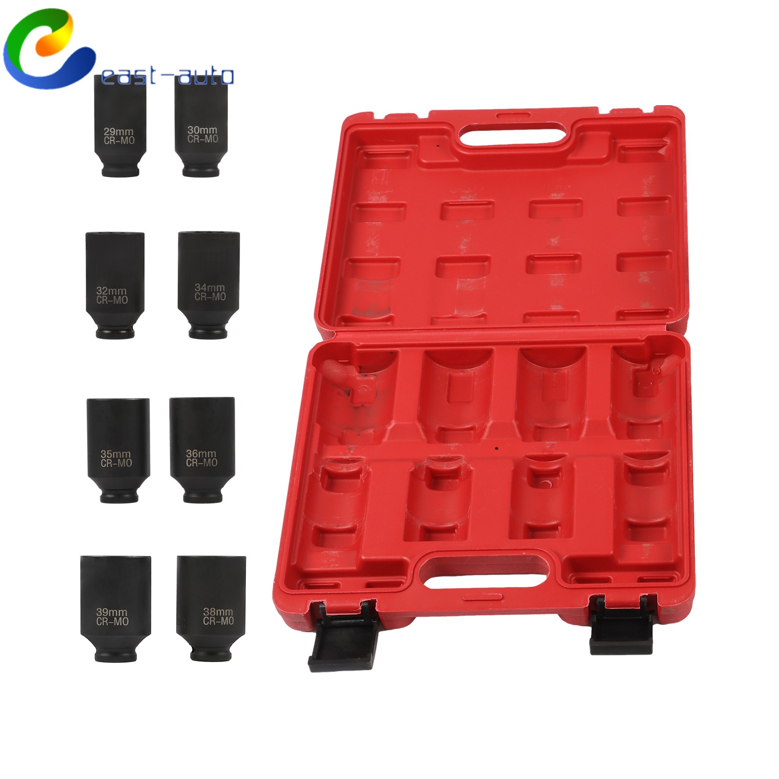 8Pc 12 Point Axle Nut Socket Set 1/2″ Drive For Toyota BMW Mercedes-Benz 29-39mm