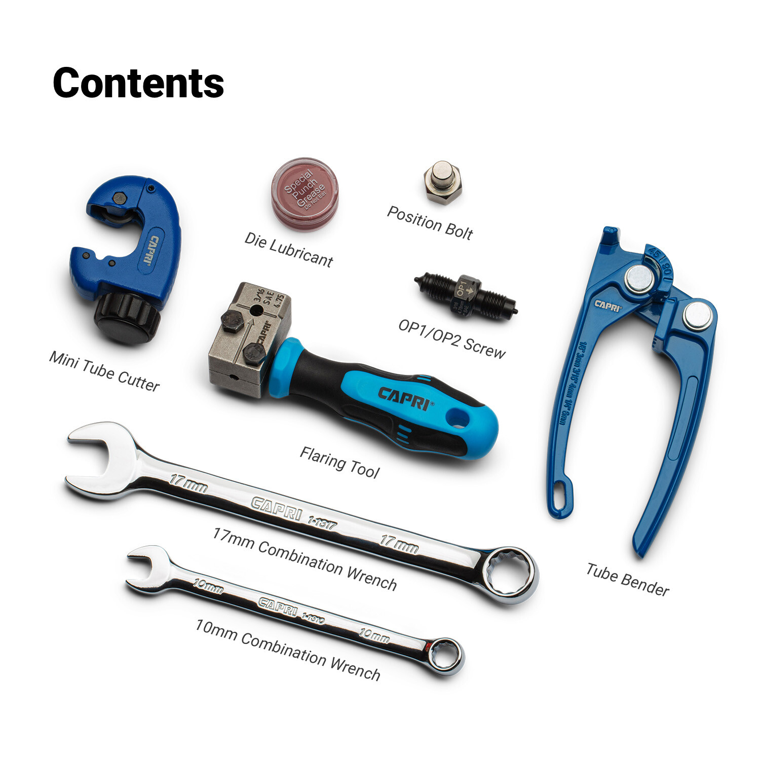 Capri Tools 3/16 in. Double Flaring Tool Kit w/ Wrenches, Tube Bender and Cutter