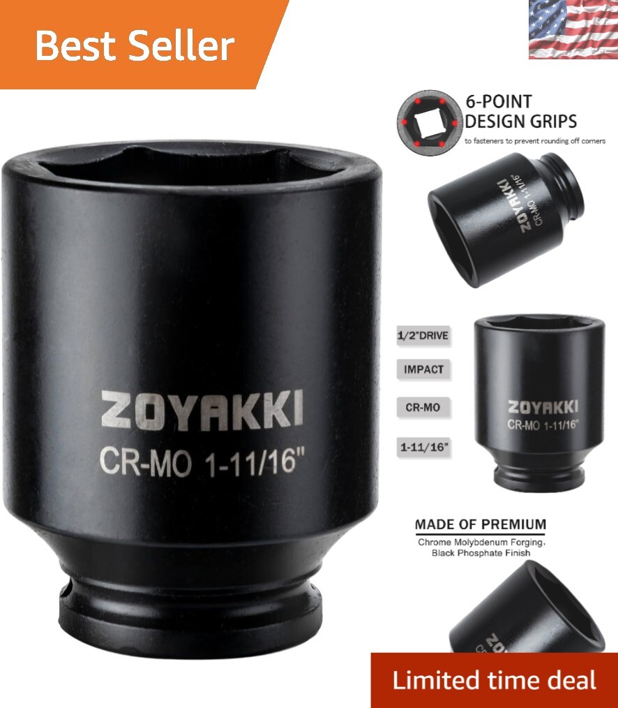 1-11/16″ Deep Impact Socket – Corrosion-Resistant, Easy to Read Markings