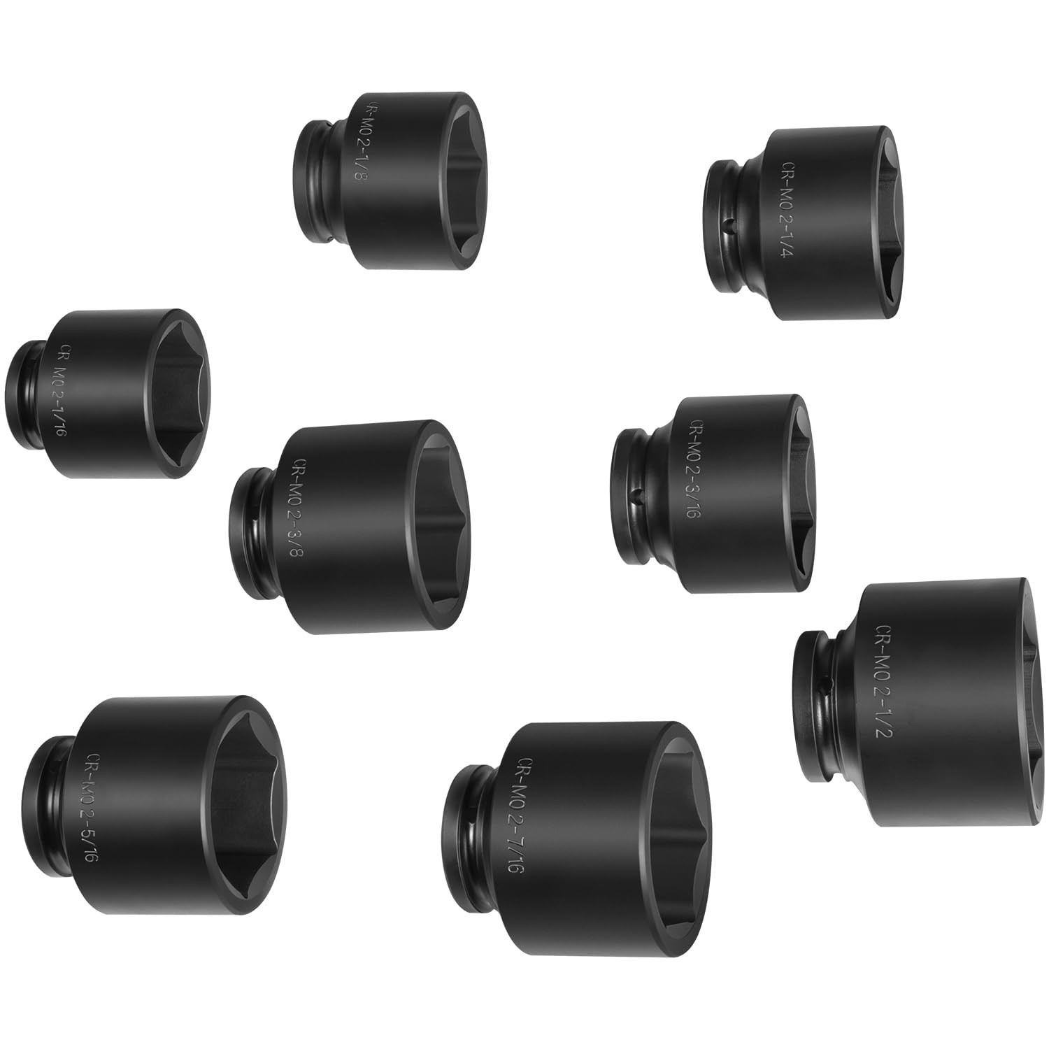 8Pc 3/4Inch Drive Jumbo Deep Large Impact Socket Set 6 Point SAE 2-1/16 to 2-1/2