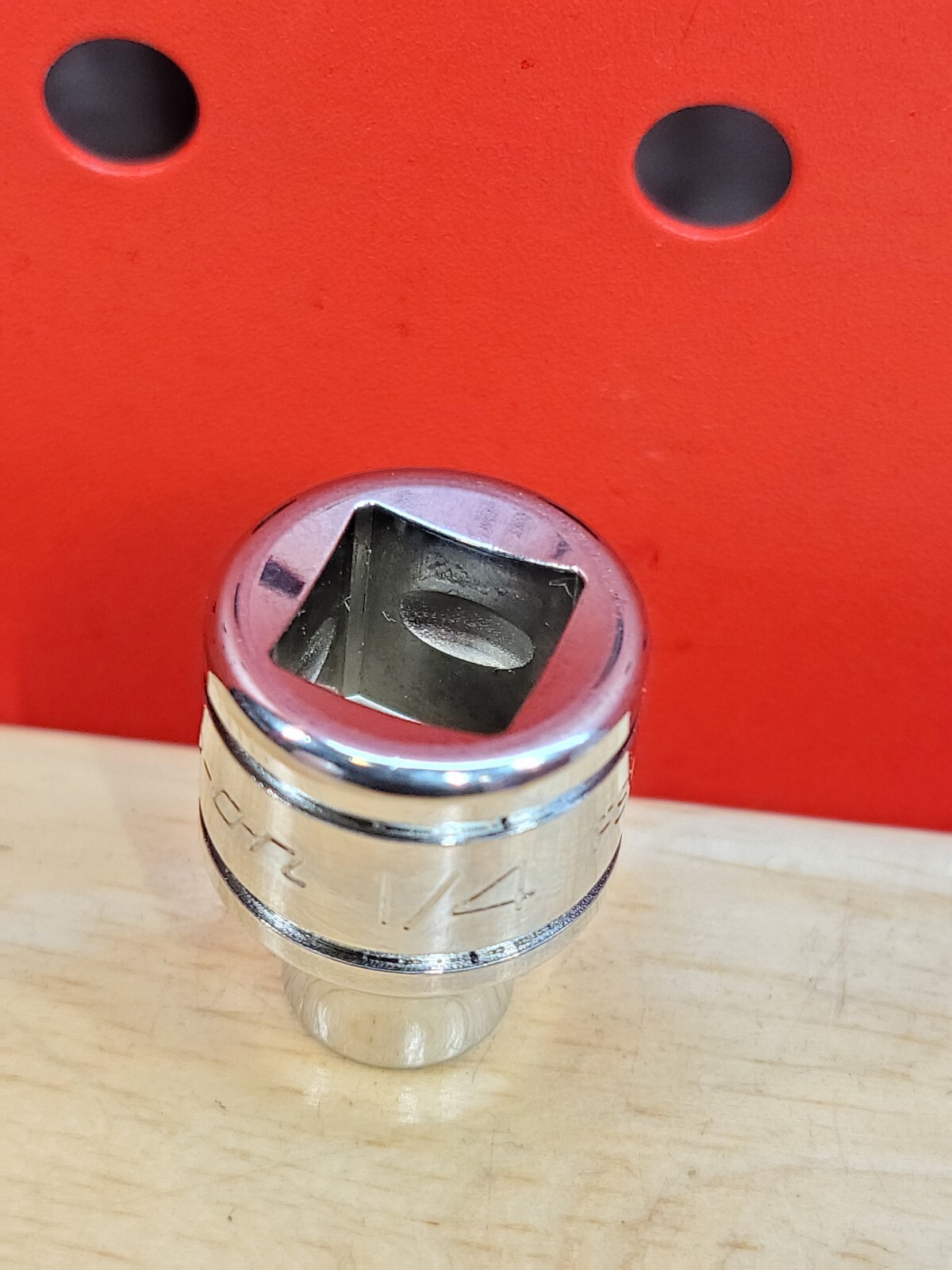 Snap-on FS081 1/4″ Shallow 3/8″ Drive SAE 6-Point Chrome Socket USA NOS