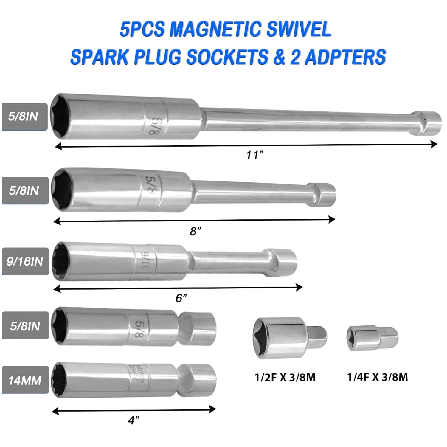 High Performance 7PCS Magnetic Spark Plug Socket Set