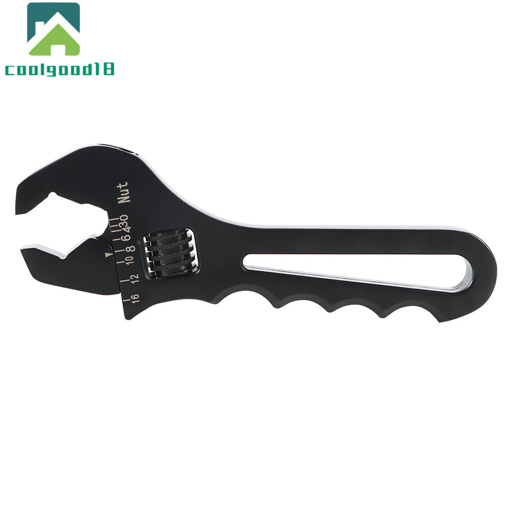 Adjustable Wrench Aluminum Tool Spanner 3AN-16AN for Hose End Fitting Black