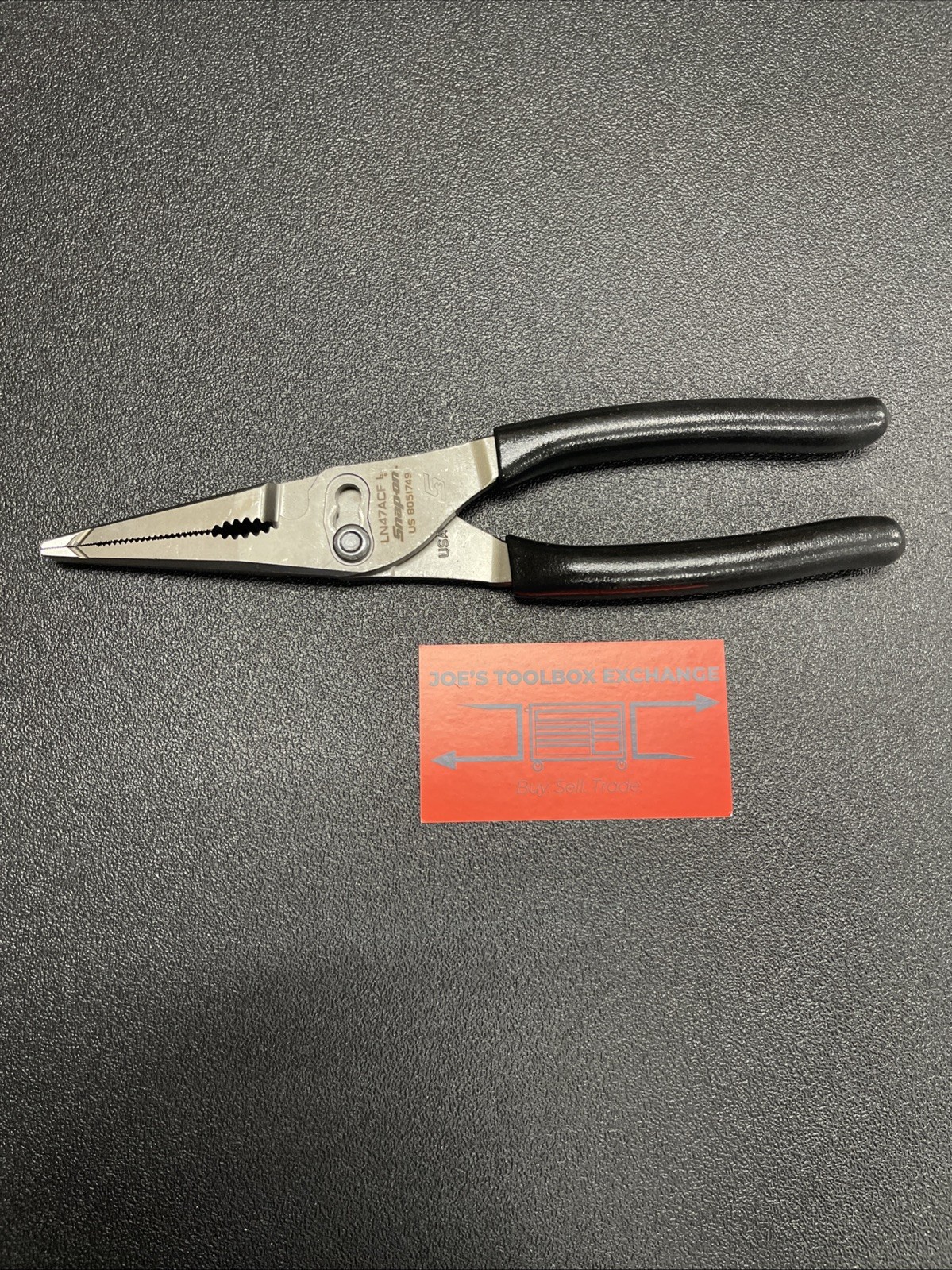 Snap-On Tools USA NEW BLACK 9″ Soft Grip Long Nose Slip Joint Pliers LN47ACFBK