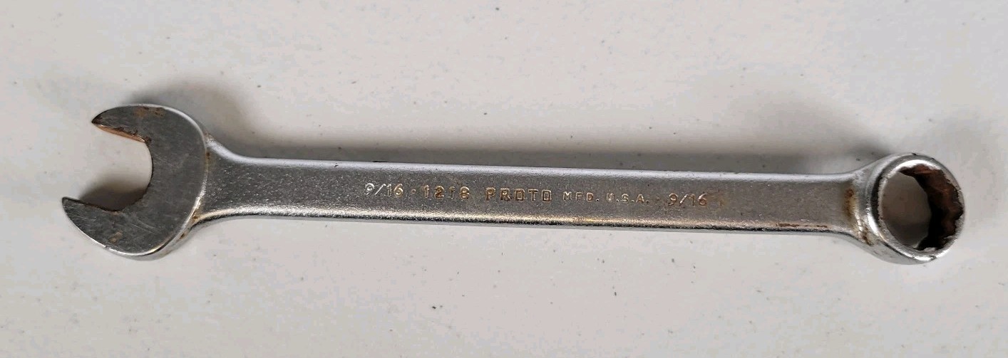 Proto 1218 9/16″ Combination Wrench Chrome MADE IN USA Vintage