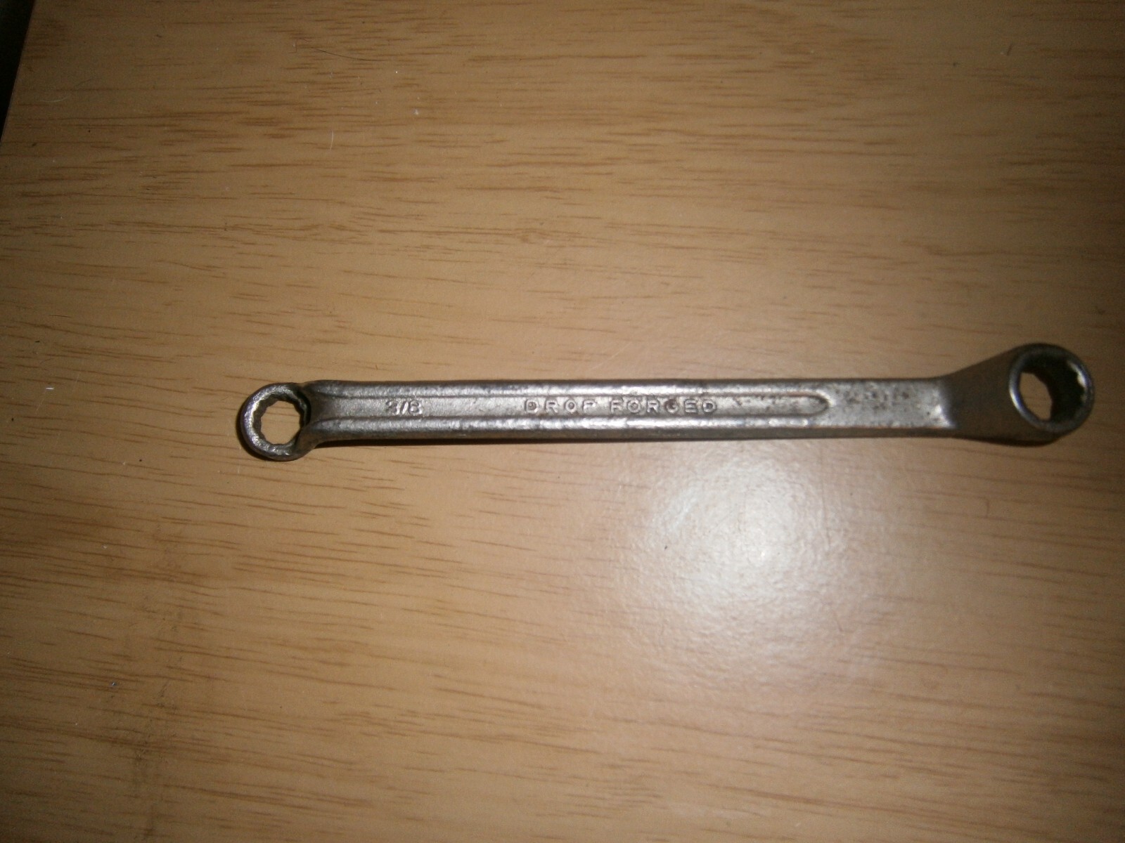 Vintage silver tone spanner. 7/16th 3/8th (E6a)