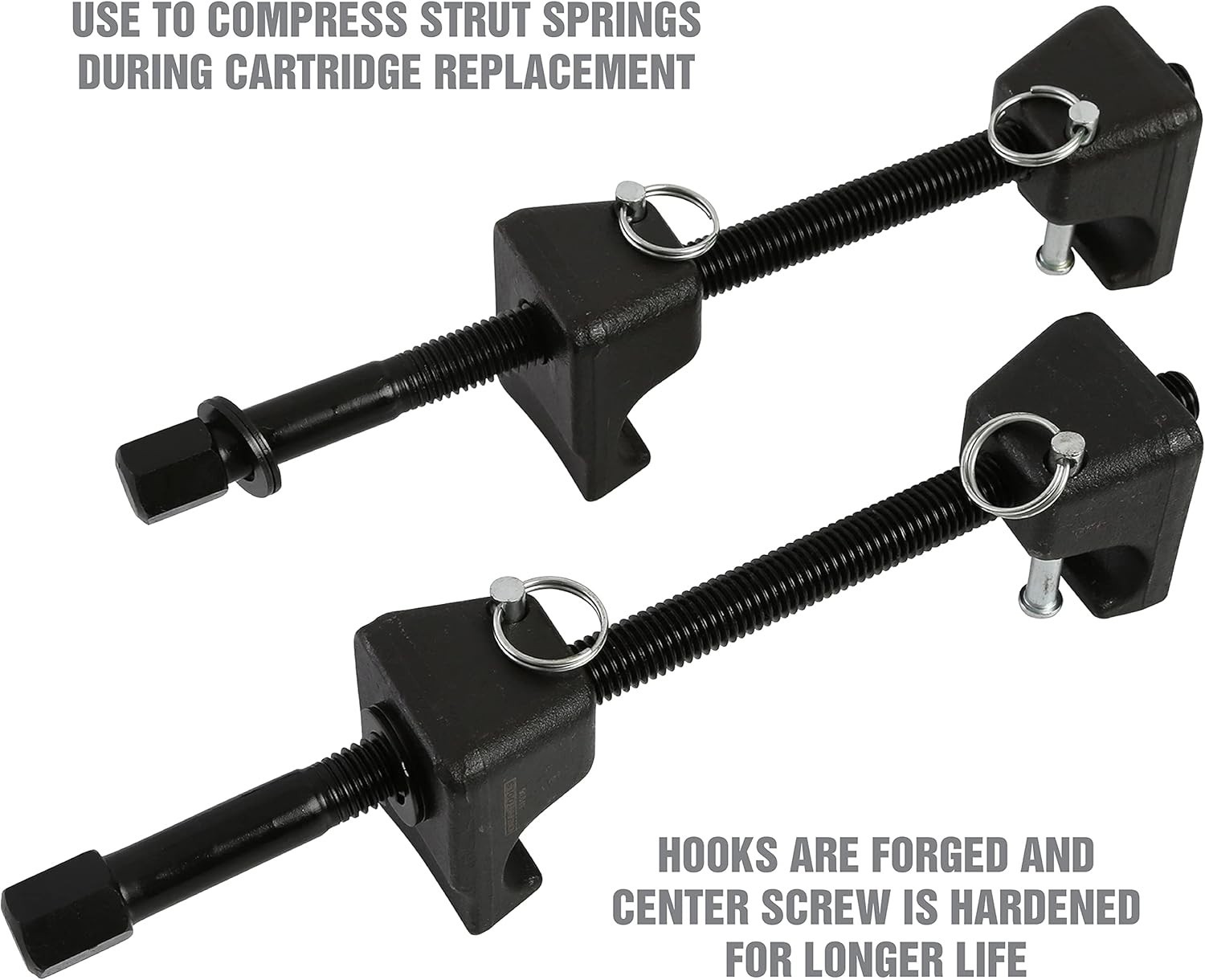 Universal 2-Piece MacPherson Spring Compressor Set – 9.75 Inch Max Safe Opening