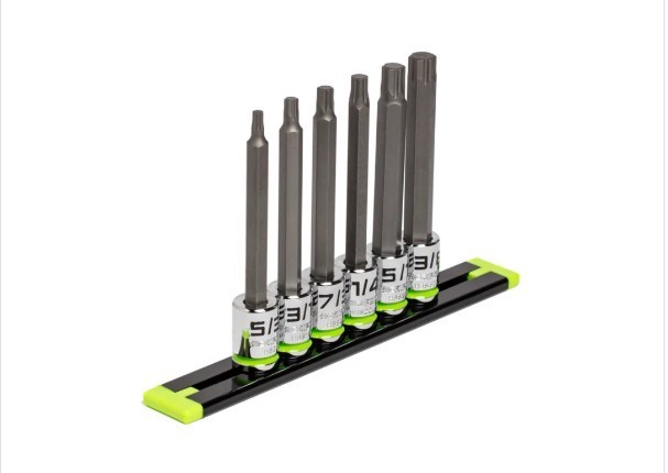 Grip Edge HBS6LS 6 Pc 3/8″ Dr Long SAE RPT Hex Driver Set Gripedge HBS6LS