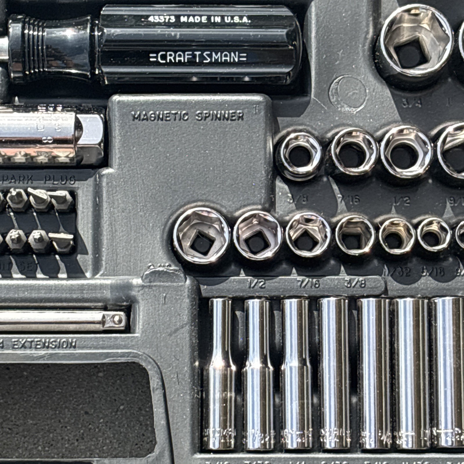 Craftsman Mechanics Socket Wrench Tool Set Metric & SAE ALL 6 POINT 9 33644 USA