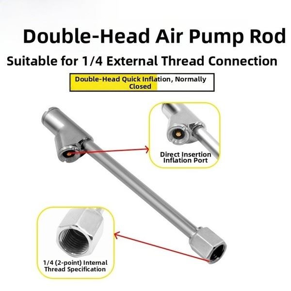 Dual Head Valve Extension for Car Bike Motorcycle Tires with Zinc Alloy Nozzle