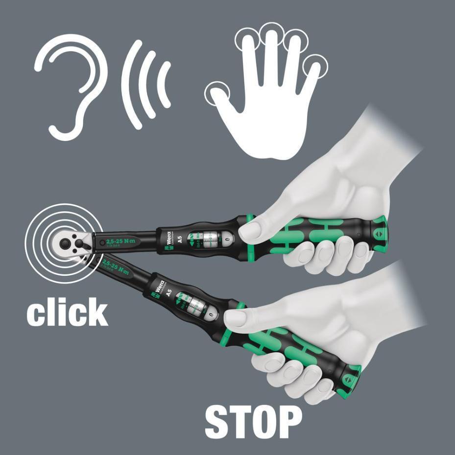 1/4″ Click-Torque A 6 Torque Wrench with Reversible Ratchet 2.5Nm 25Nm