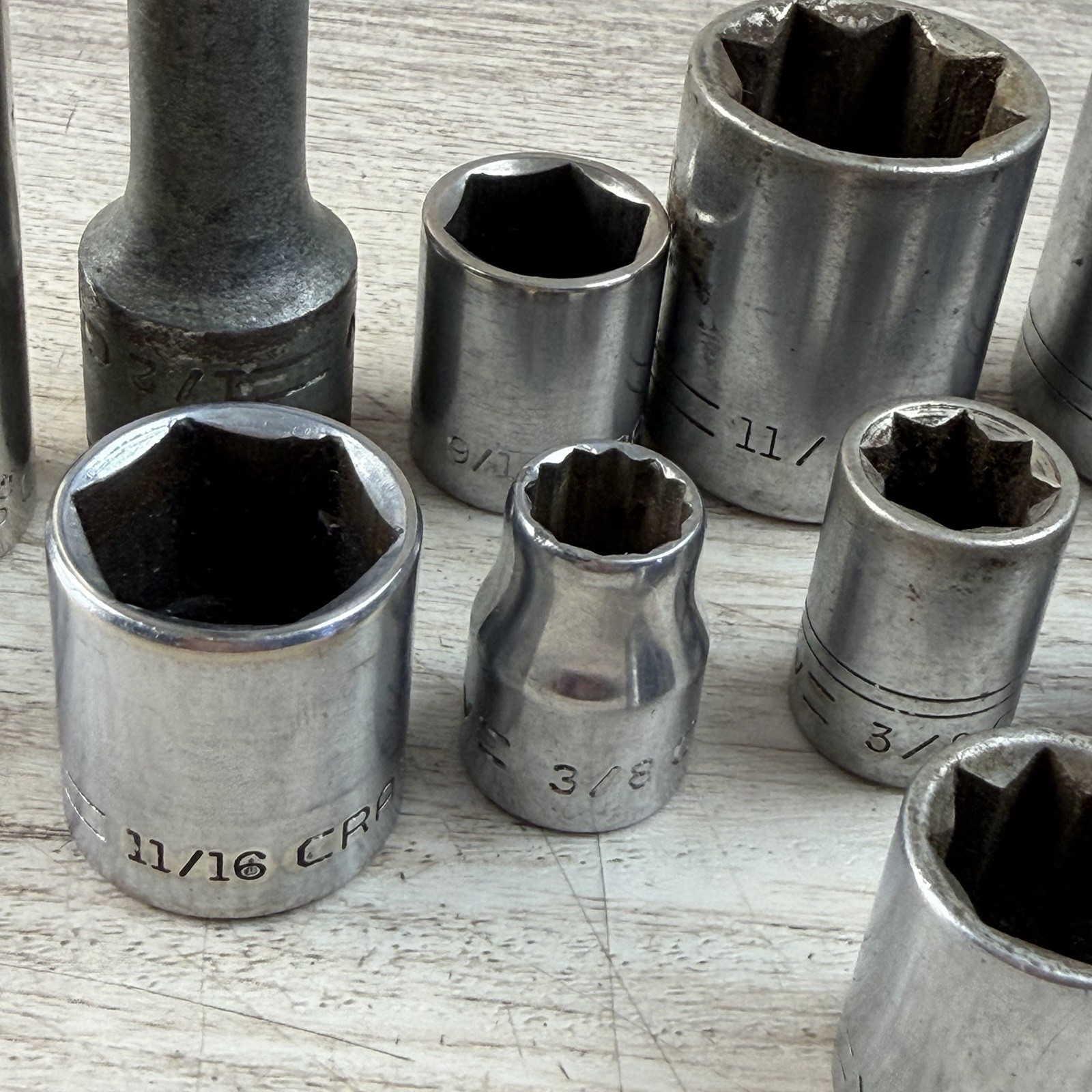 17 Pieces Craftsman SAE =V= Flying V USA Socket Lot + Extension