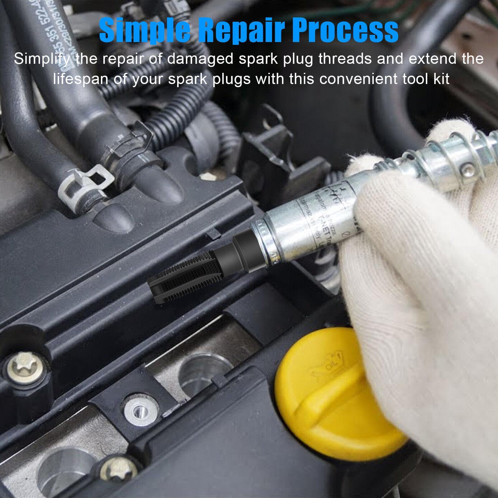 Useful M14x1.25mm Fit for 14mm Spark Plug Helicoil Thread Reamer Tap Repair Kit