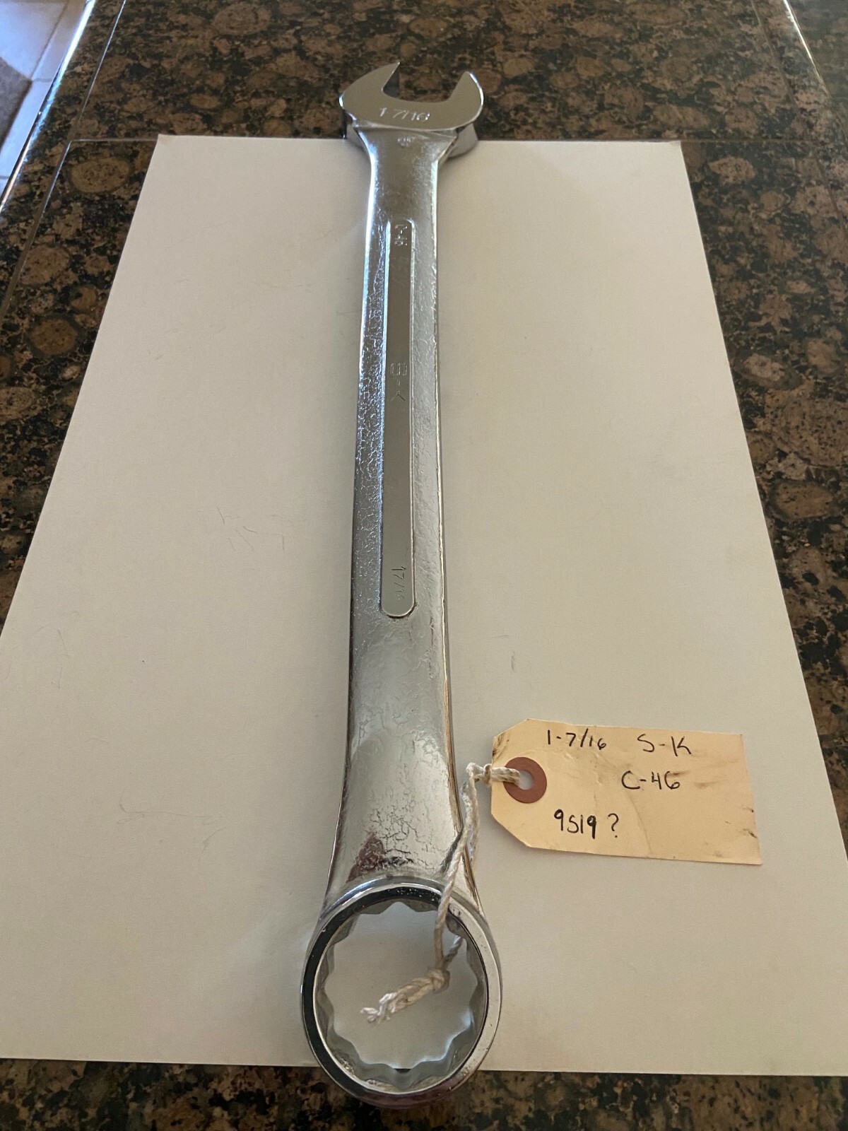 SK FORGED C-46 1-7/16 COMBINATION WRENCH NEW CHROME