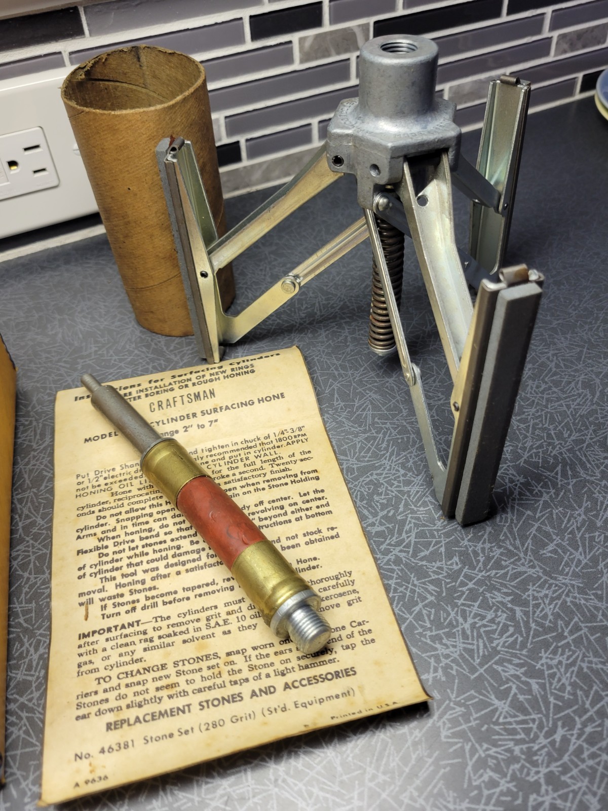 Vintage Craftsman Cylinder Surfacing Hone 9-4638 Made In USA