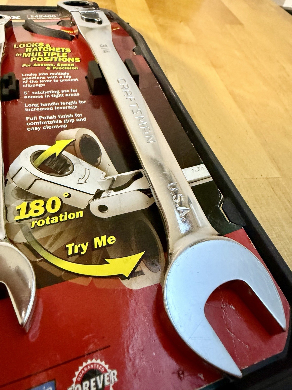 USA Craftsman Locking Flex Ratchet SAE 12PT (Set of 4)