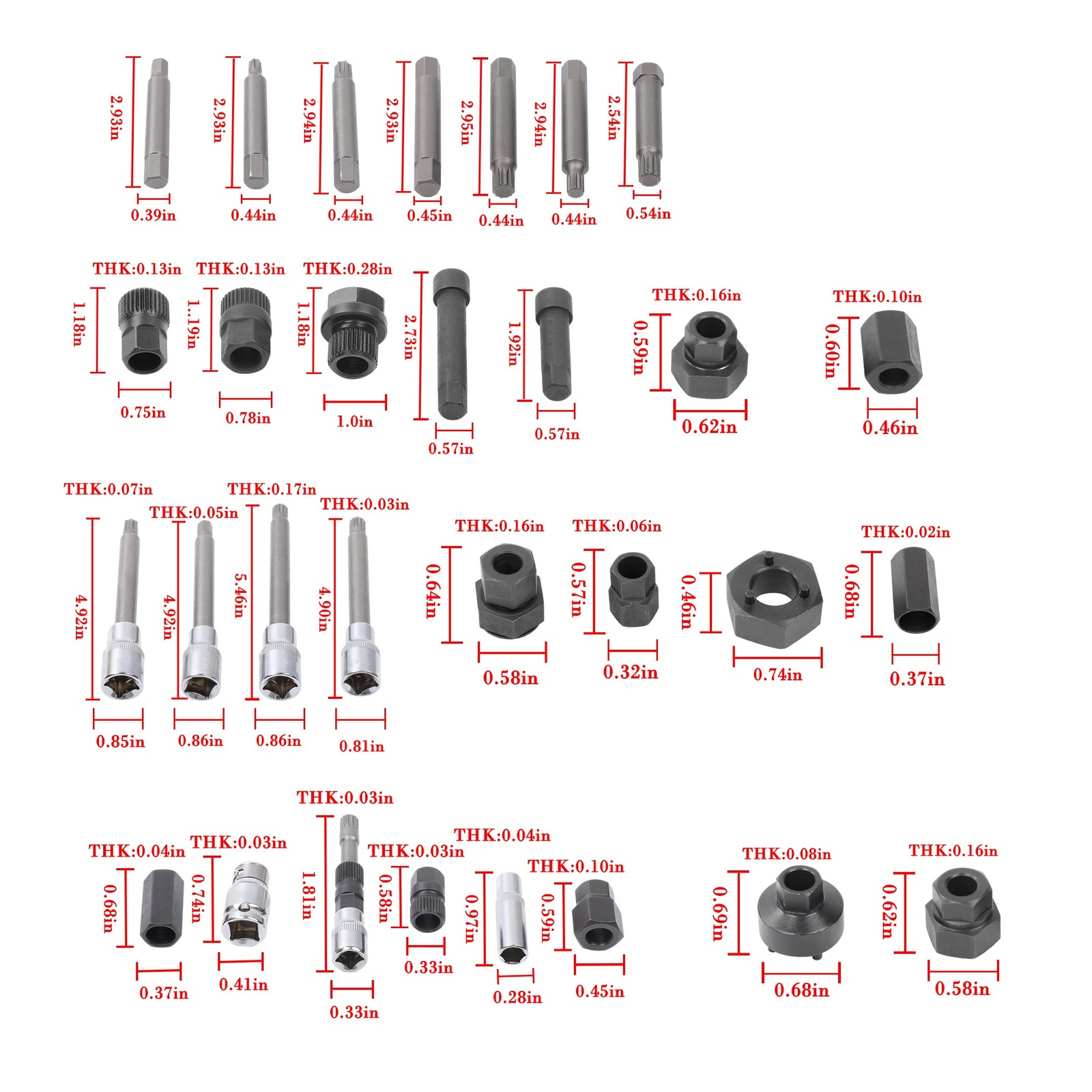 30pcs Alternator Pulley Service Decoupler Insert Bit Alternator Tool Set