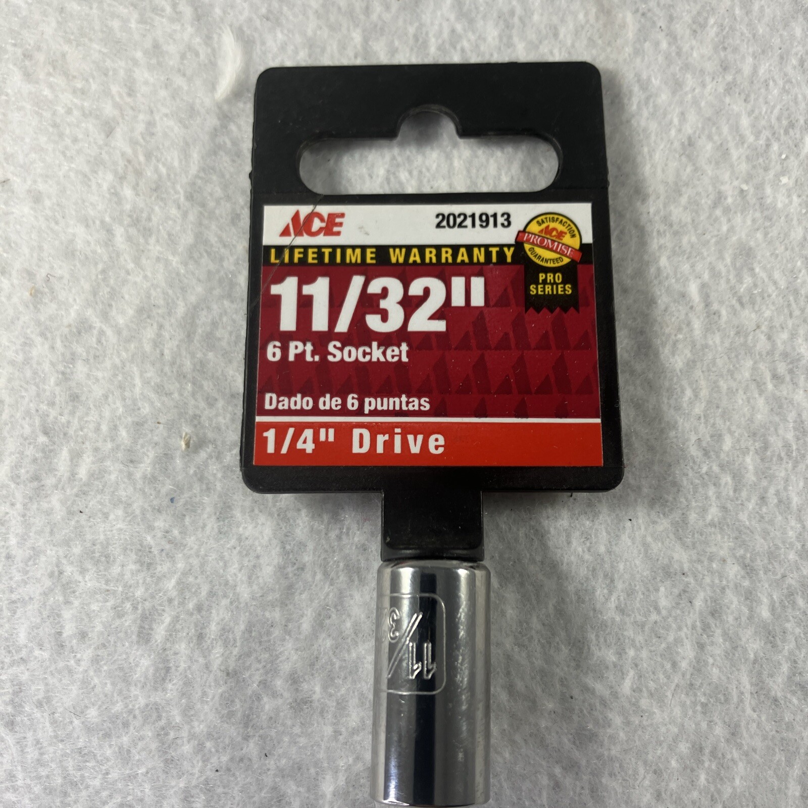 Ace Hard 1/4 Inch Drive SAE 11/32 inch 6 Point Shallow Chrome Lifetime Warranty
