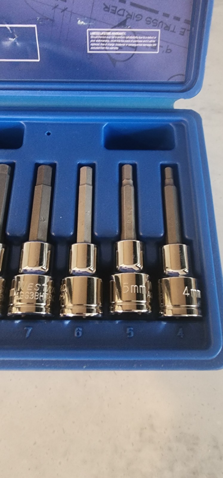 Westward 10 Piece 3/8, 1/2 Drive Hex Bit Socket Set Metric
