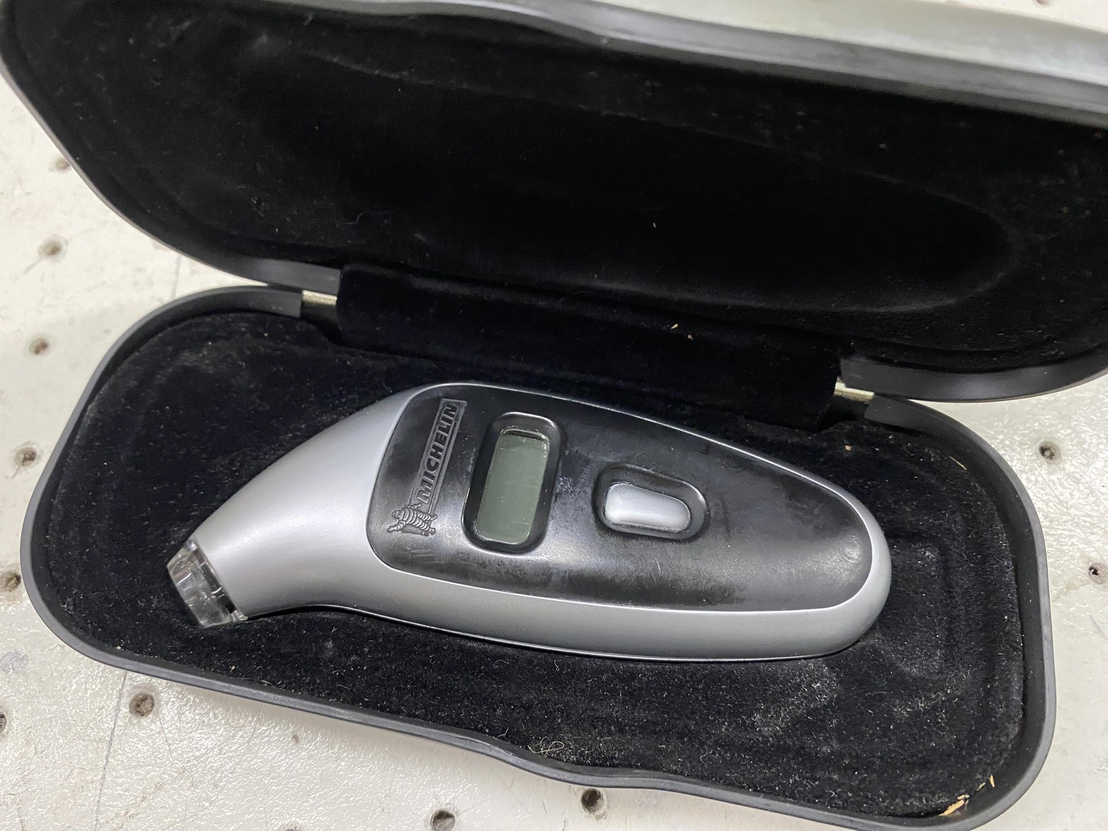 Michelin Digital Tire Pressure Gauge Silver With Case LED Light Display Auto