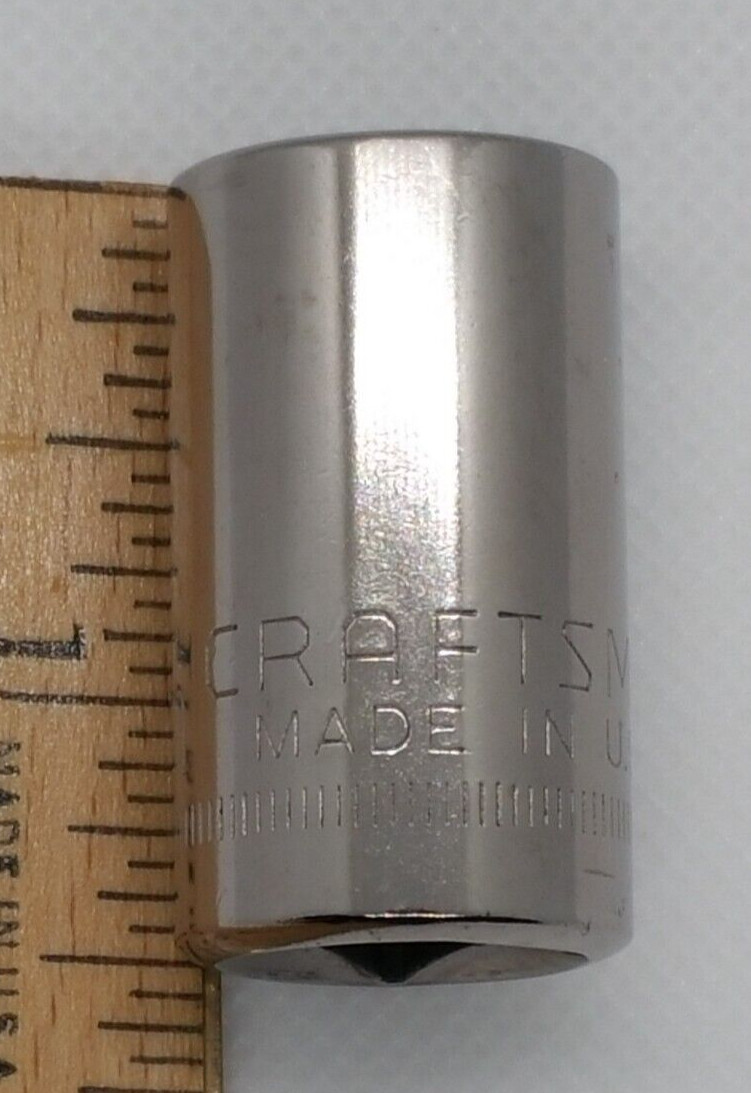 Vintage Craftsman 1/2″ Drive 15MM 12 Pt Shallow Socket Metric G2 44236 USA NOS