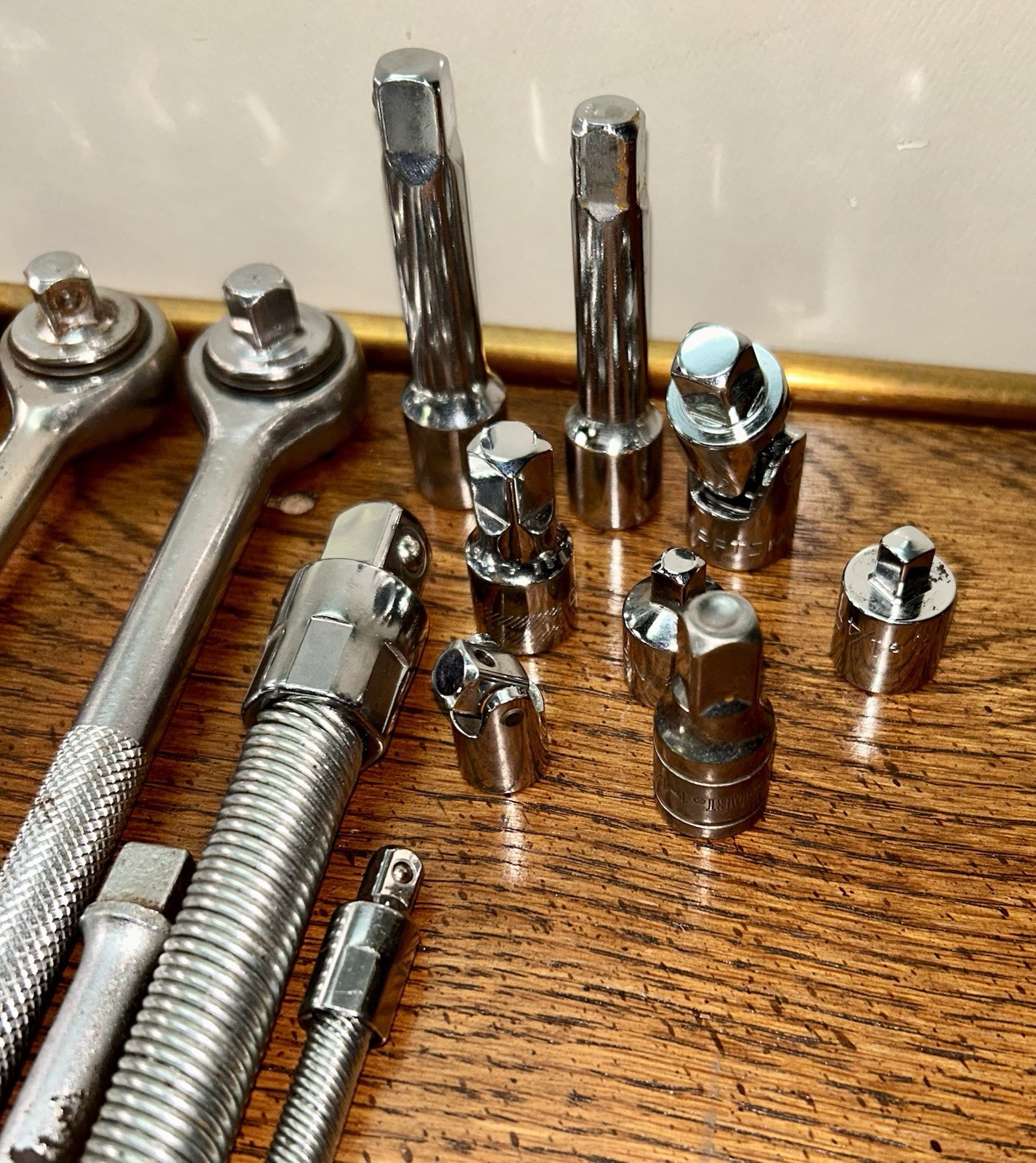 31 Assorted Ratchet Wrenches, Adapters, Extensions Stanley/SK/PROTO/Craftsman