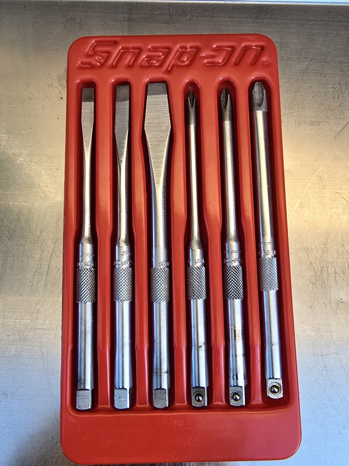 Snap On 6pc Ratcheting Screwdriver Combination Blade/Shaft Set Shank SGDMRC60