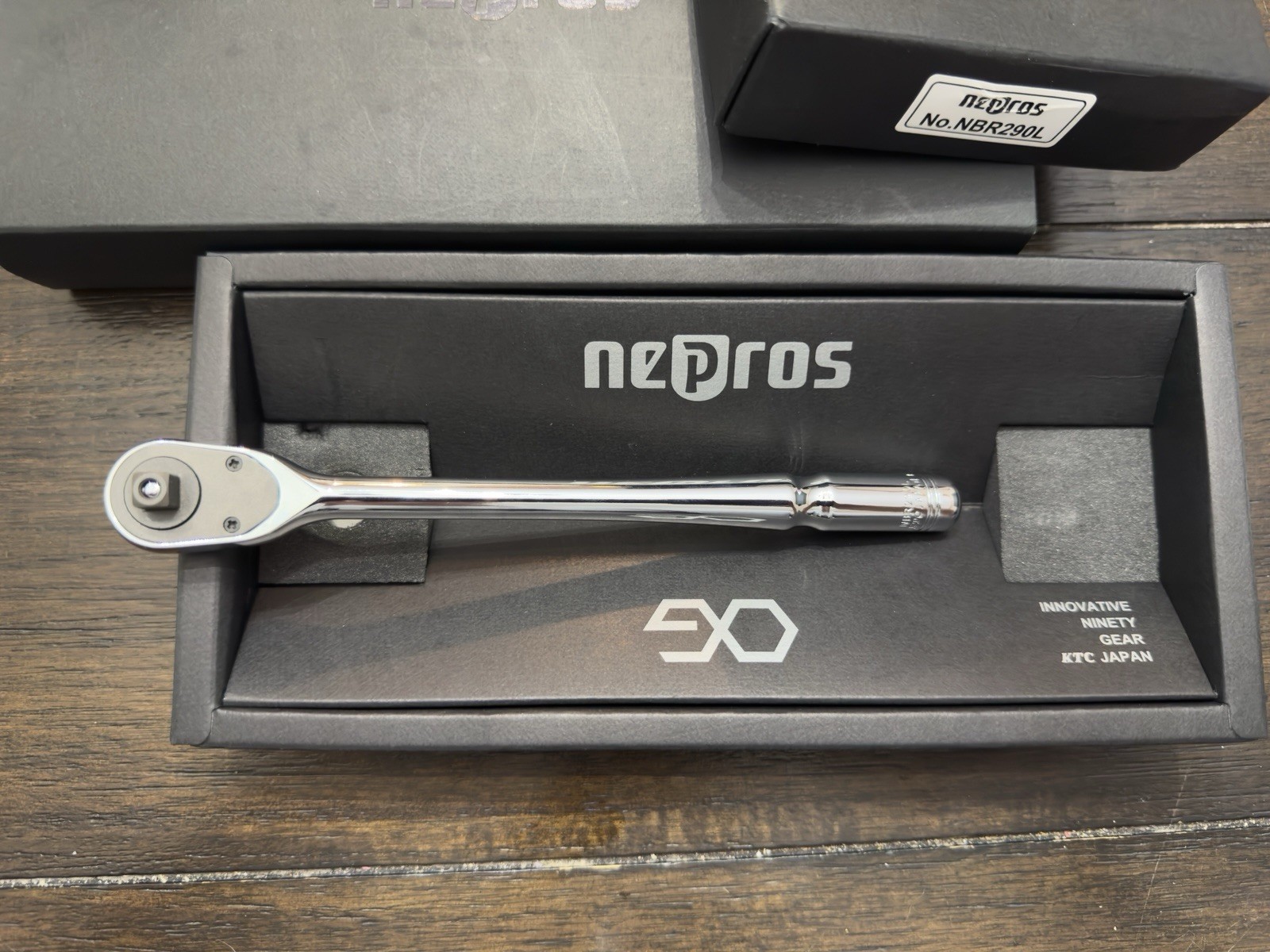 KTC Nepros NBR290L Long Ratchet Handle 6.3sq Made in Japan