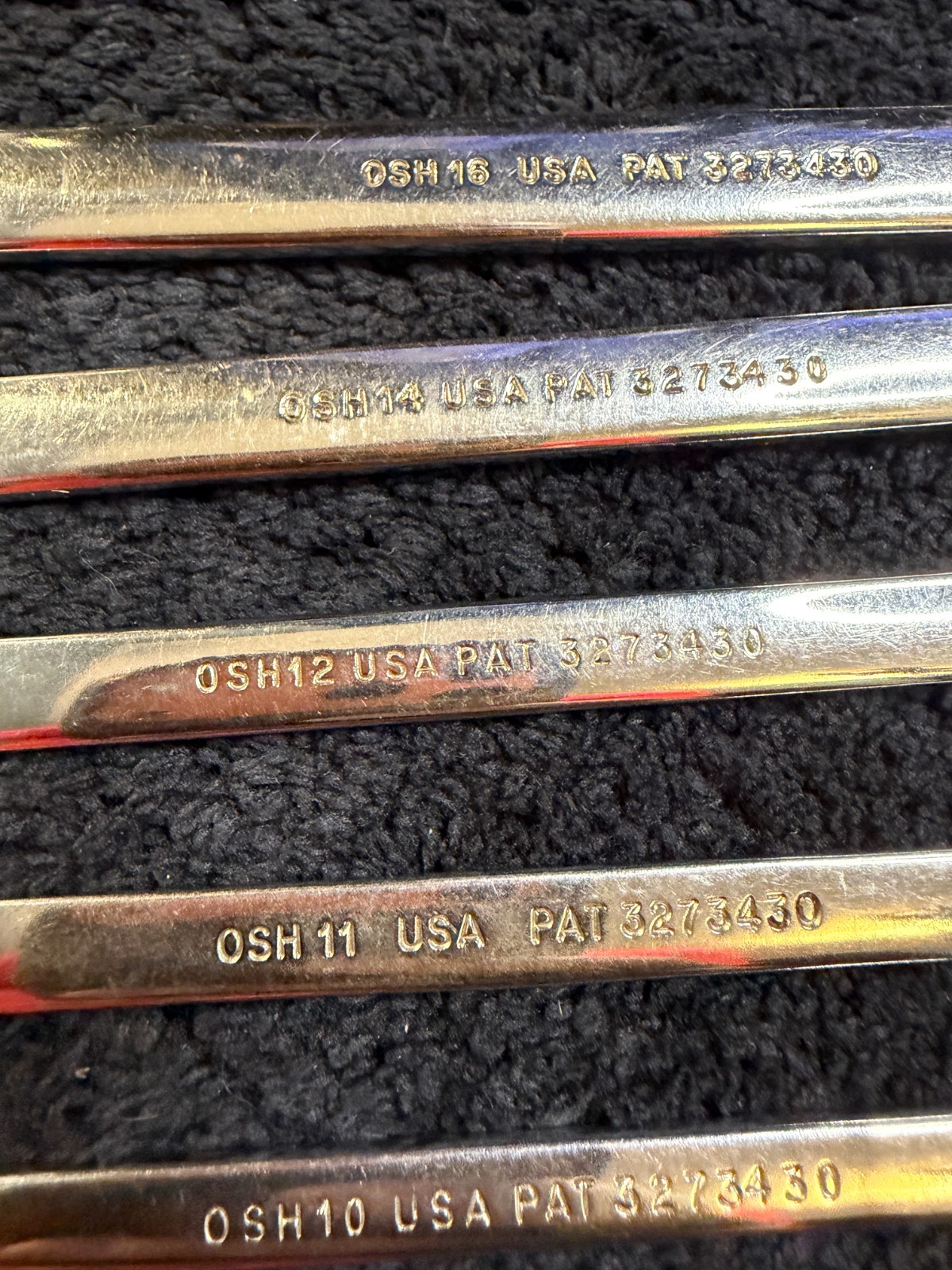 9 – Piece Vintage Snap-on OSH707 6 Point Combination Wrench Set 5/16″ – 3/4″