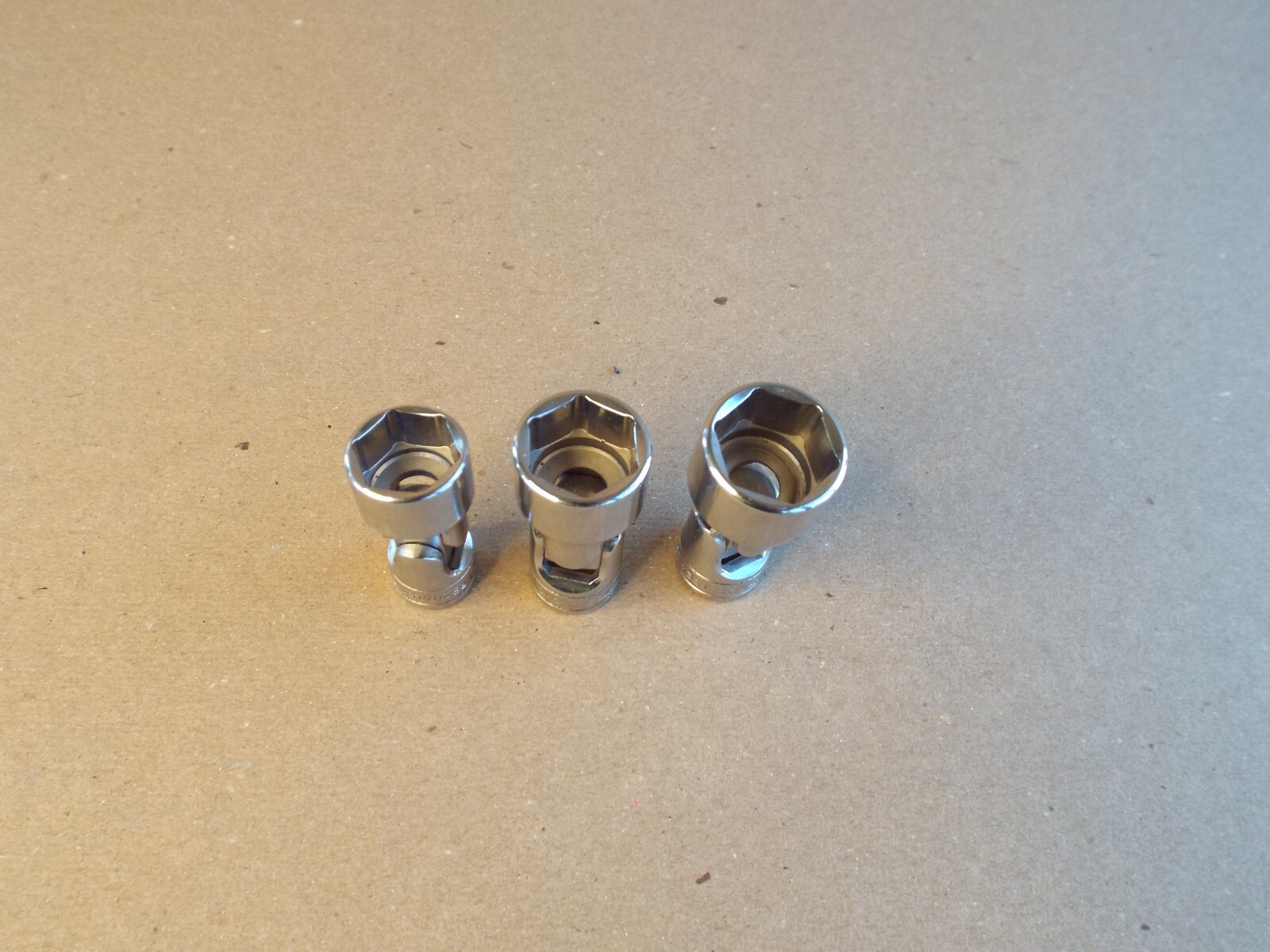 VTG Snap-On 3-Pc 3/8″ Dr 6 Pt SAE Swivel Socket 5/8″ 11/16″ 3/4″ USA – Nice !