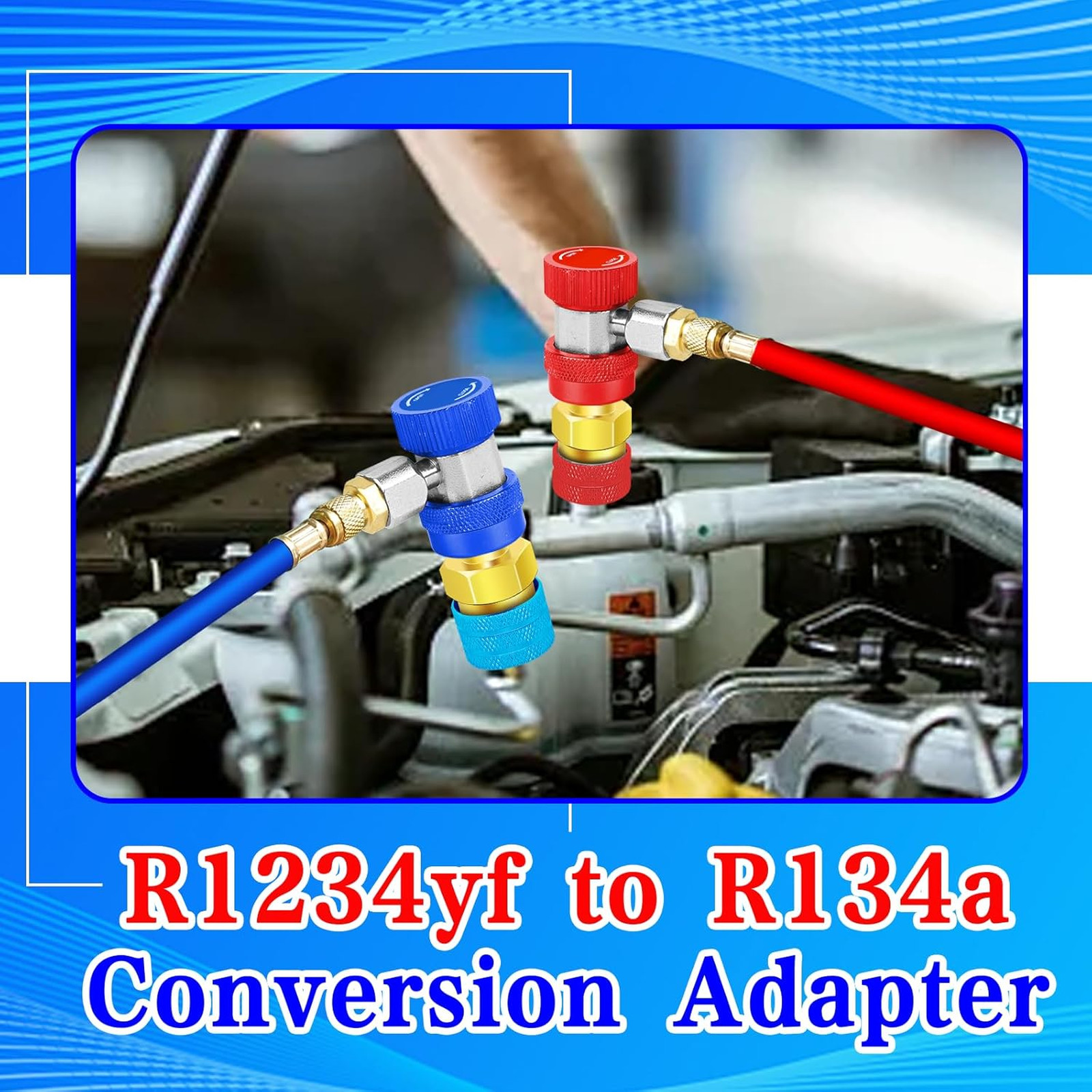 R1234yf to R134a Adapter Kit, Car Air Conditioning Conversion Adapters, Brass