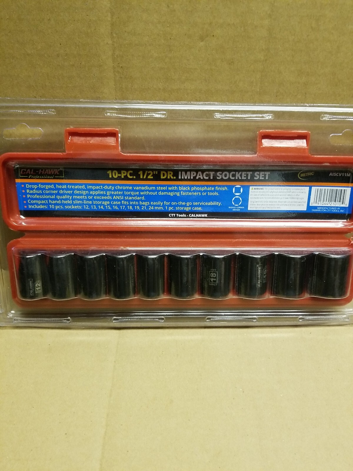 10 PC 1/2″ Dr Impact Socket Set- Professional Set