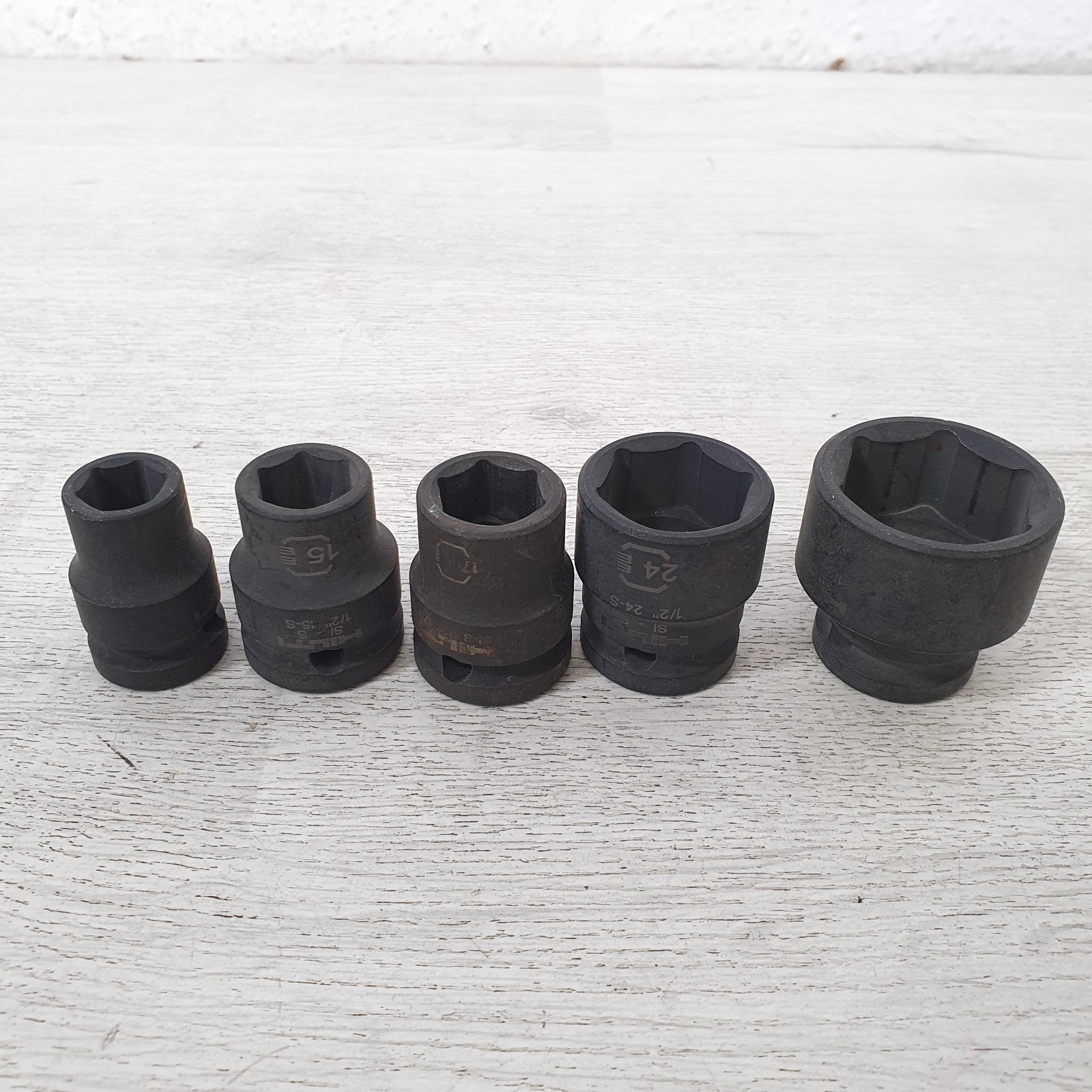 5x HILTI 1/2 Inch Drive 6-Point Short Impact Sockets SI-S 1/2″ Mixed Sizes -S85