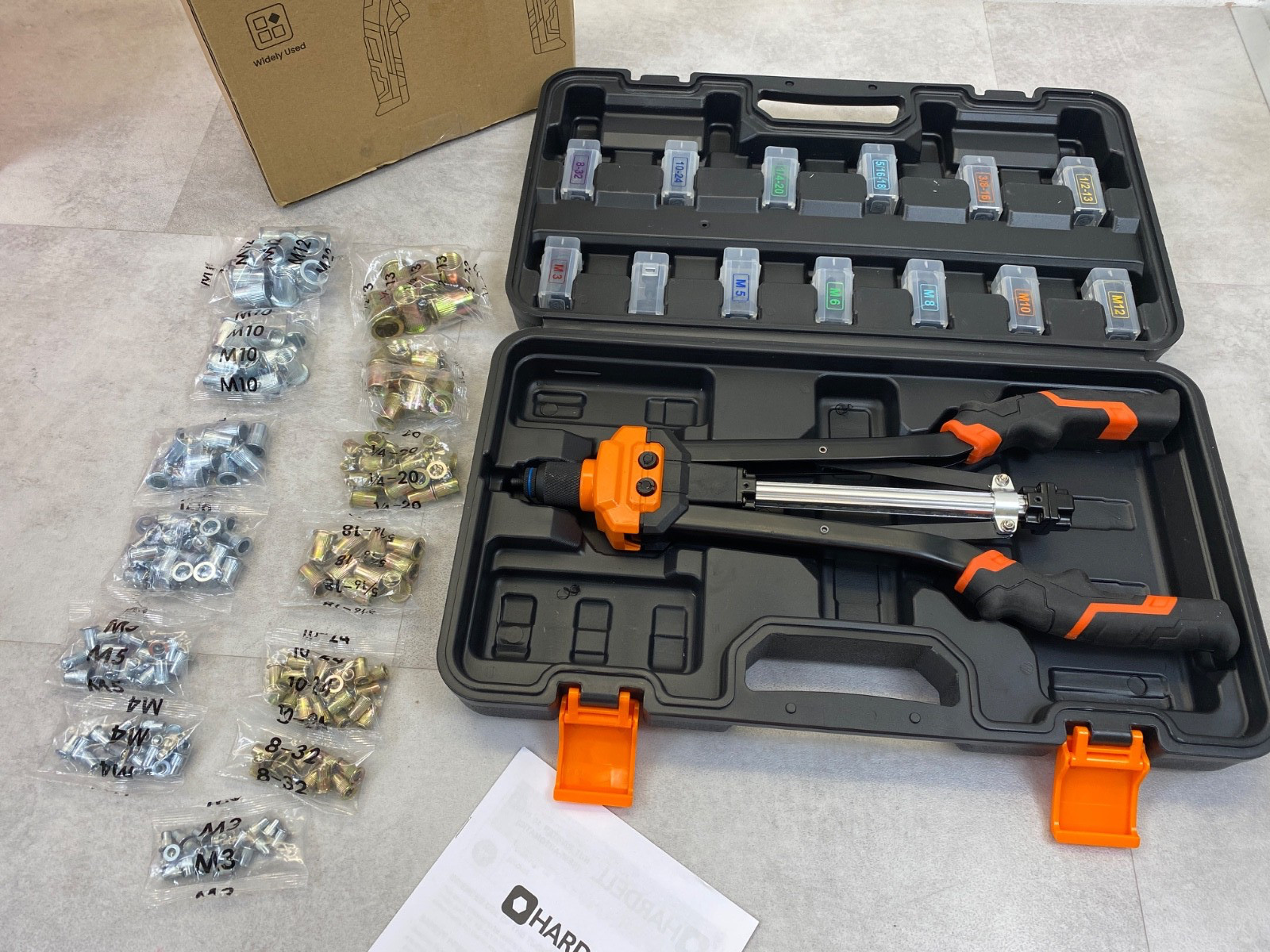 HARDELL 16″ Rivet Nut Tool, Auto Release Rivnut Tool Kit with 13 Metric and SAE
