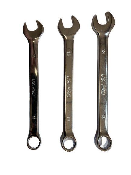 US PRO 12PC Metric Combination Spanner Set 8-19MM Chrome Polished Ring Wrench