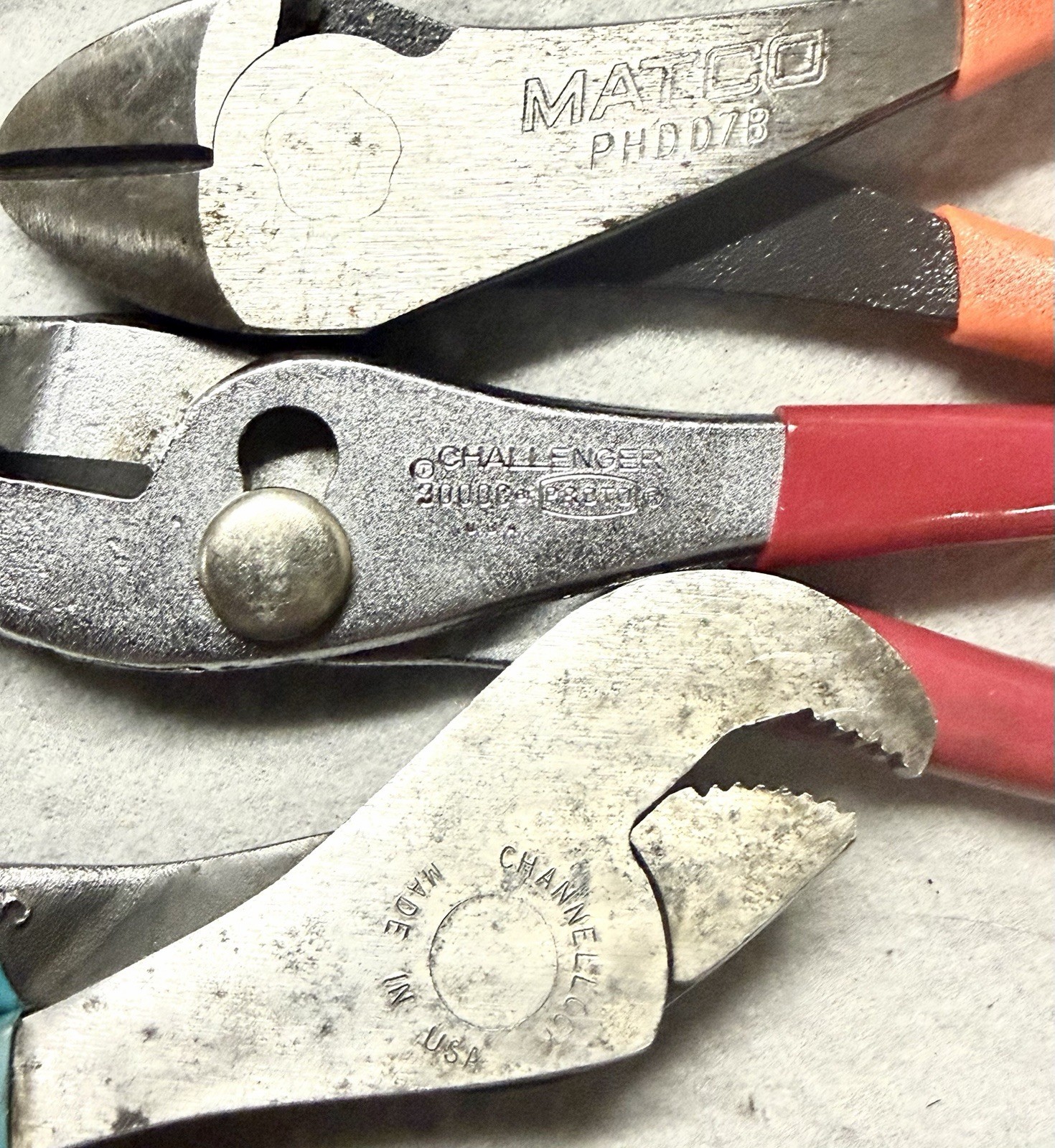 Blue Point By Snap On Pliers Lot Matco Cutters Proto Hose Clamp Mechanic Tools