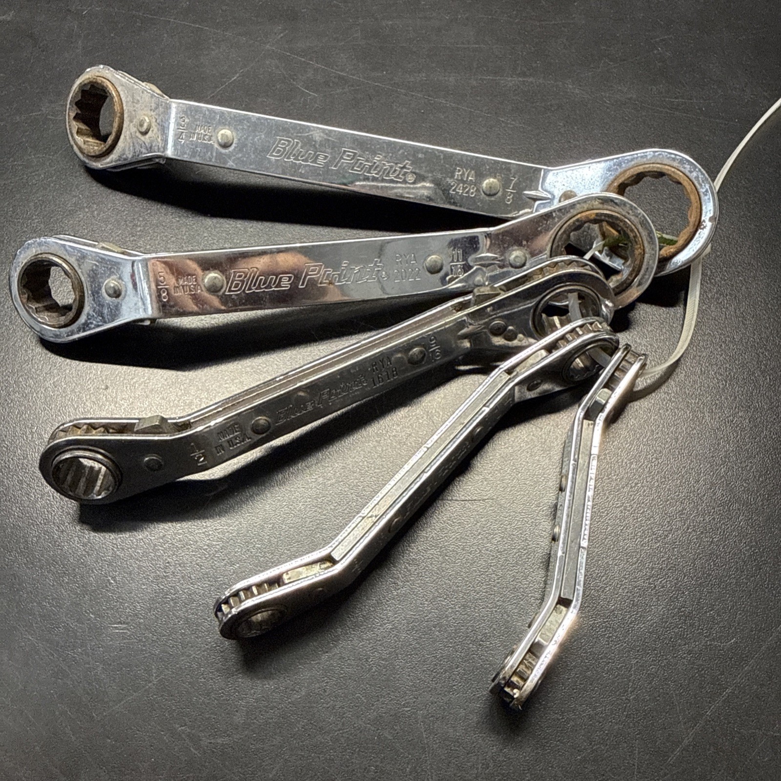 Blue-Point 5pc 12pt Standard 25° Offset Ratcheting Box Wrench Set