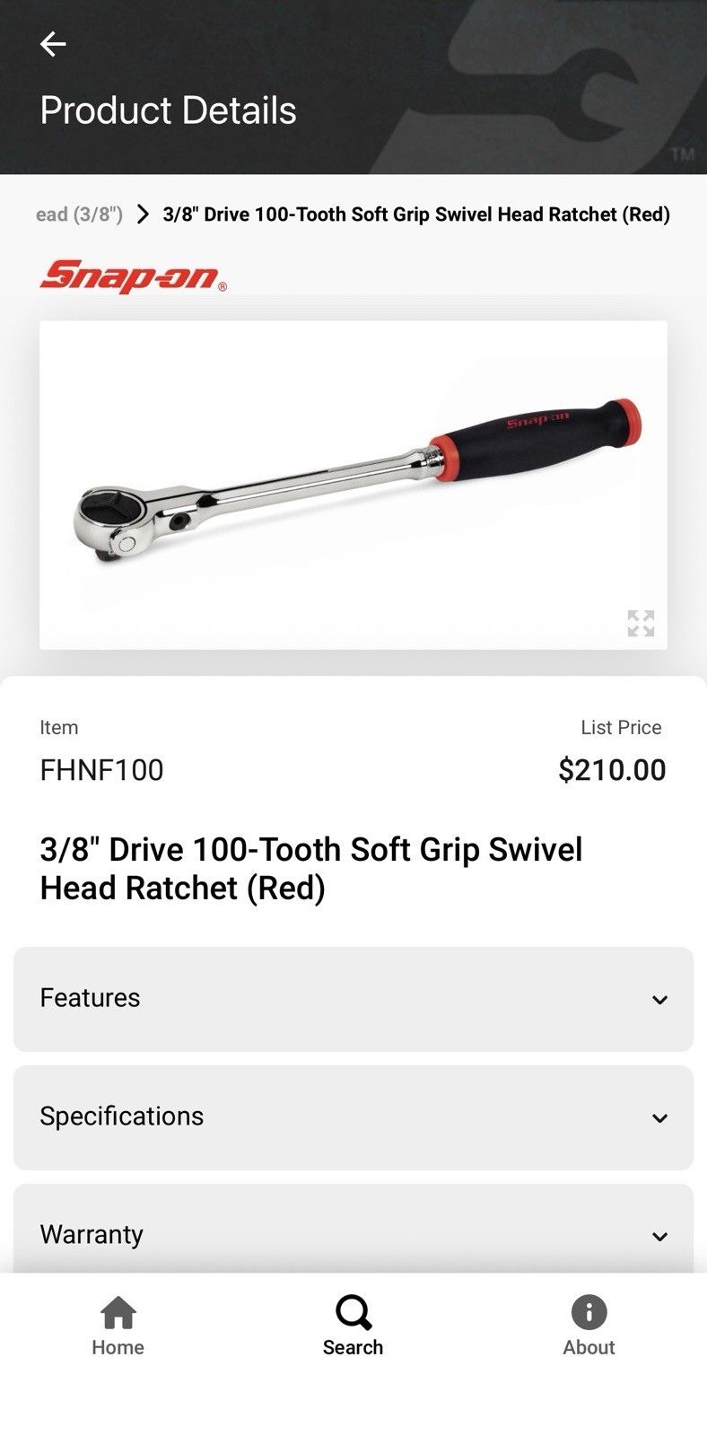 NEW GREEN 3/8″ Drive 100-Tooth Soft Grip Swivel Head Ratchet FHNF100AG