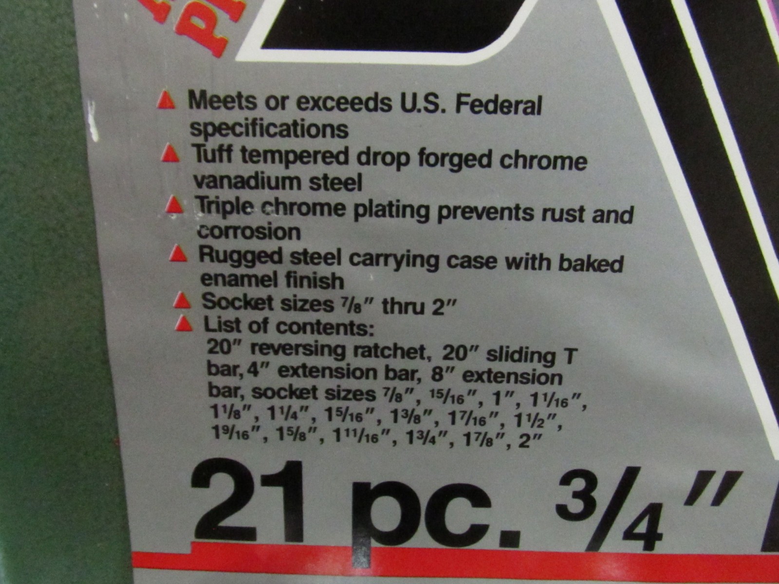 Alltrade Professional 21 Piece 3/4″ Drive Socket Set # 418-T-21 Vanadium NICE