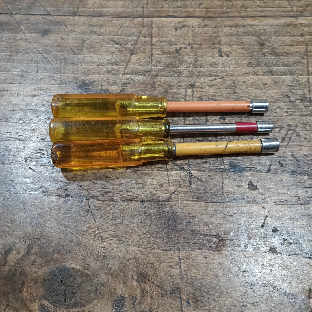 THREE Snap-On ND110 SAE 6 Point Nut Driver Yellow Screwdriver ND109 ND108