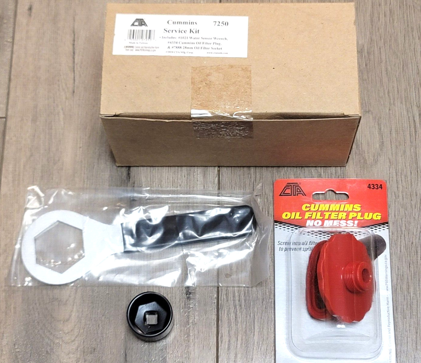 CTA 5.9L 6.7L Cummins Oil Filter Plug, Filter Socket & Service Tool Set #7250