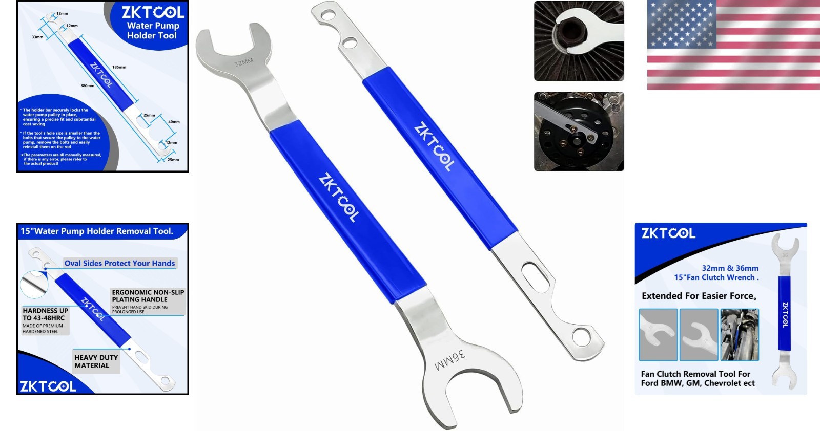 Alloy Steel Fan Clutch Wrench Set with Comfortable Grip – Perfect for Mechanics