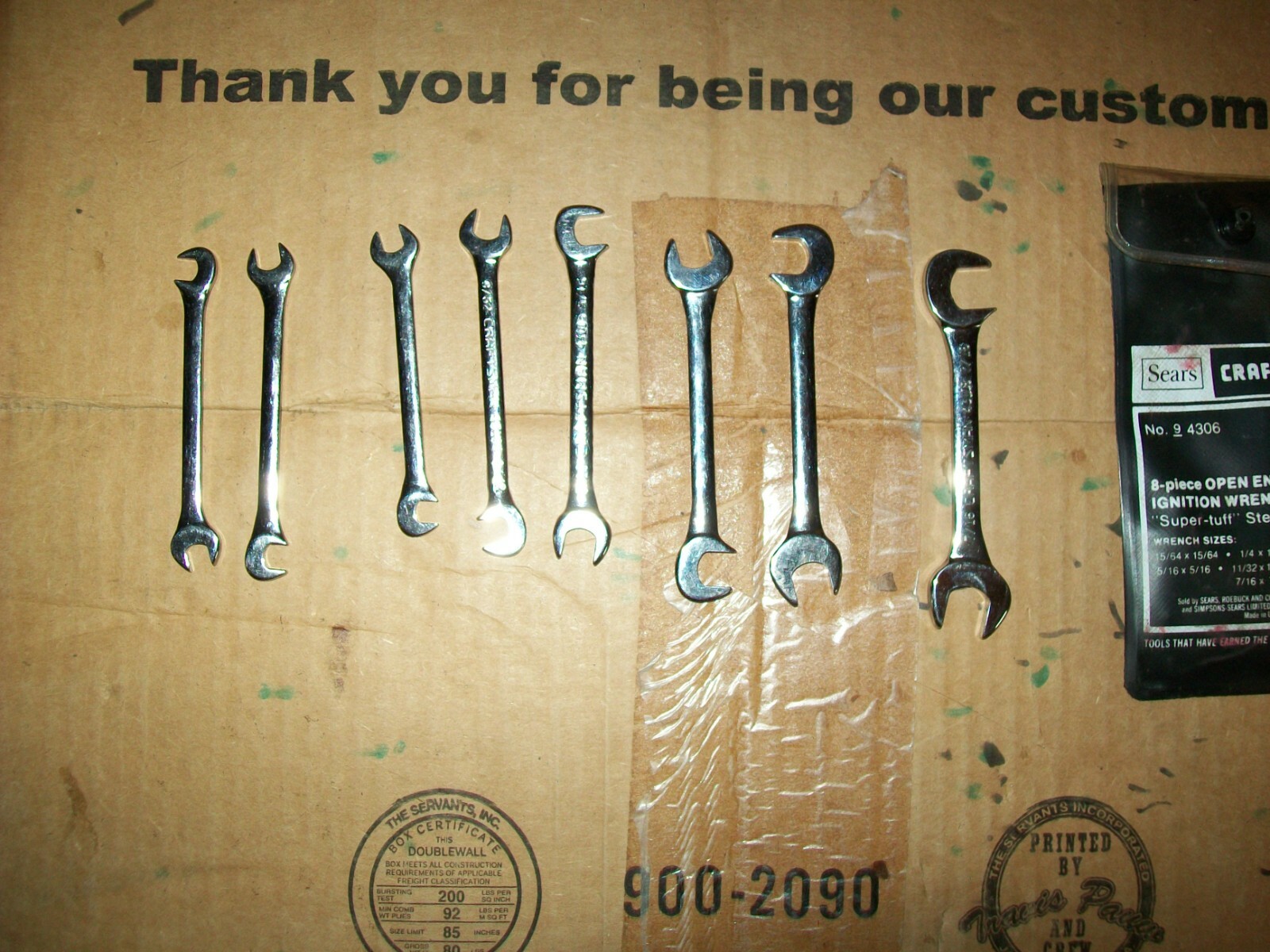 1 Of Craftsman # 9-4306 8 Pc Open End Ignition Wrench Set