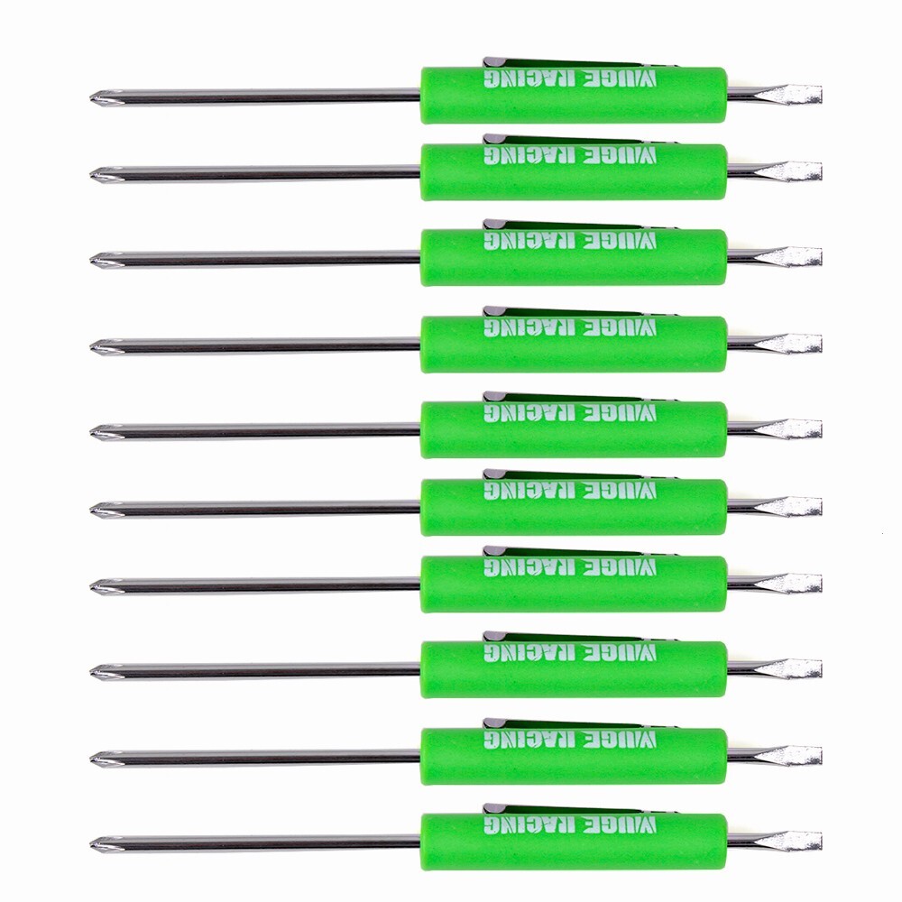 10PCS Mini Pocket Screwdriver Flat Tip w/ Magnet and Clip Phillips Slotted Flat