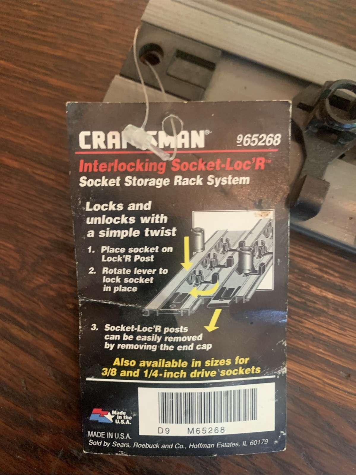 Sears Craftsman USA NOS 1/2” Socket Loc’R Rack Rare 65268 Twist Lock New W/tag