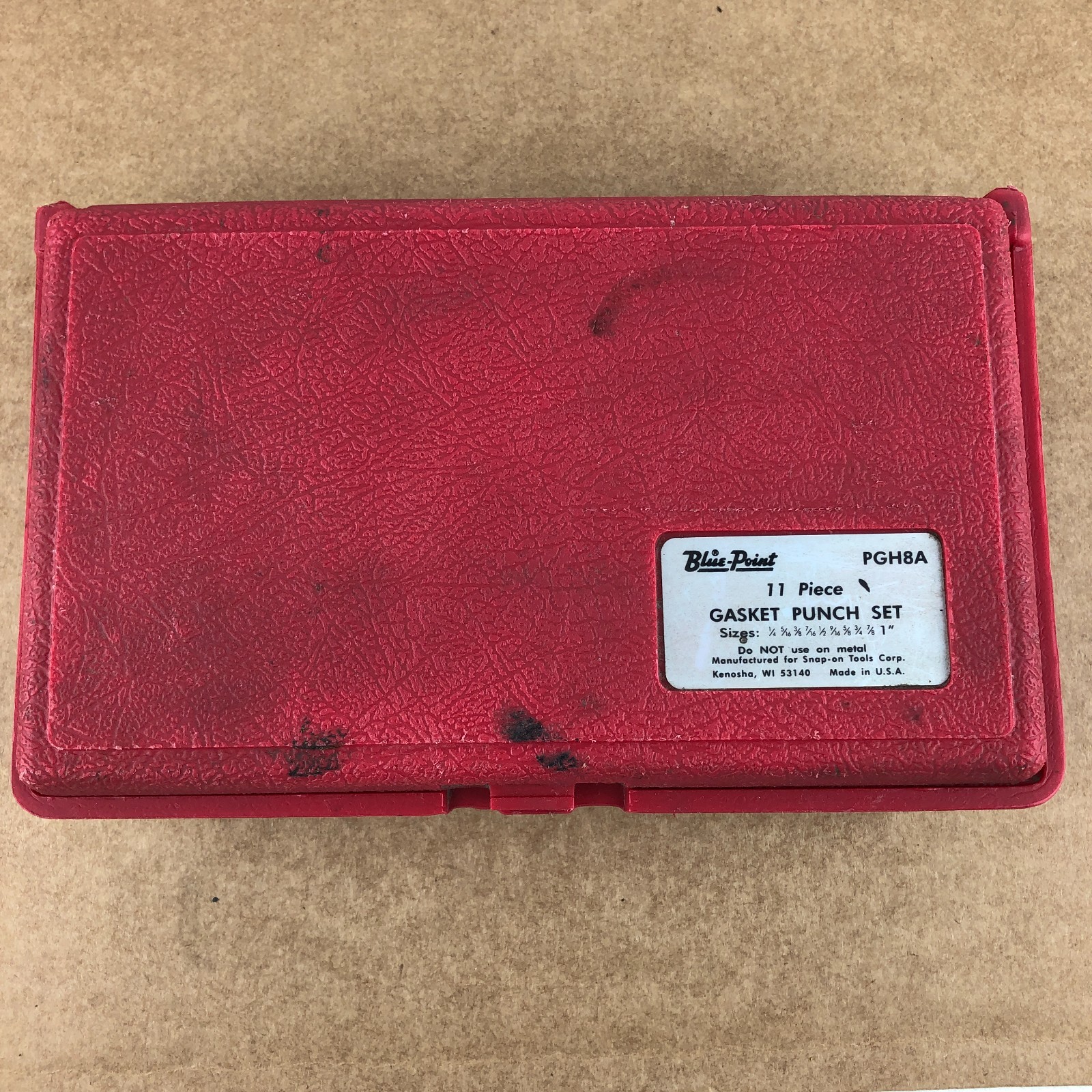 Blue Point Gasket Punch Set with Case PGH8A Manufactured for Snap On USA 10 Pc