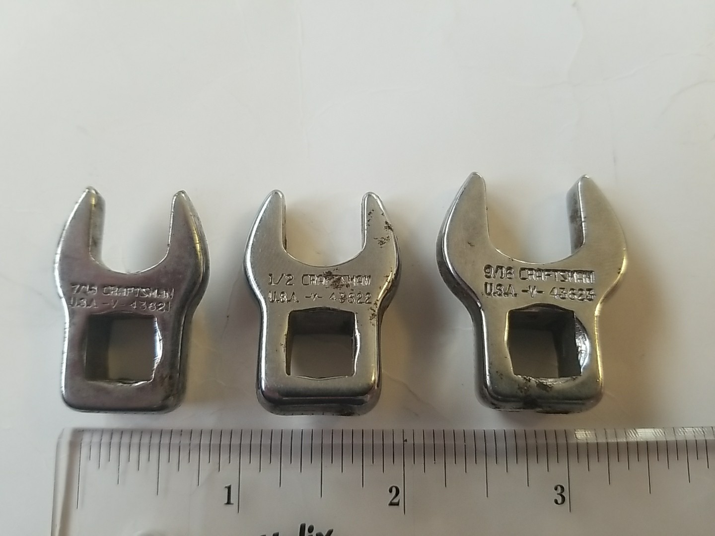 Craftsman Crows Foot 3/8″-Dr. Socket Wrench Set SAE 7/16″ 1/2″ 9/16″ USA -V- 436