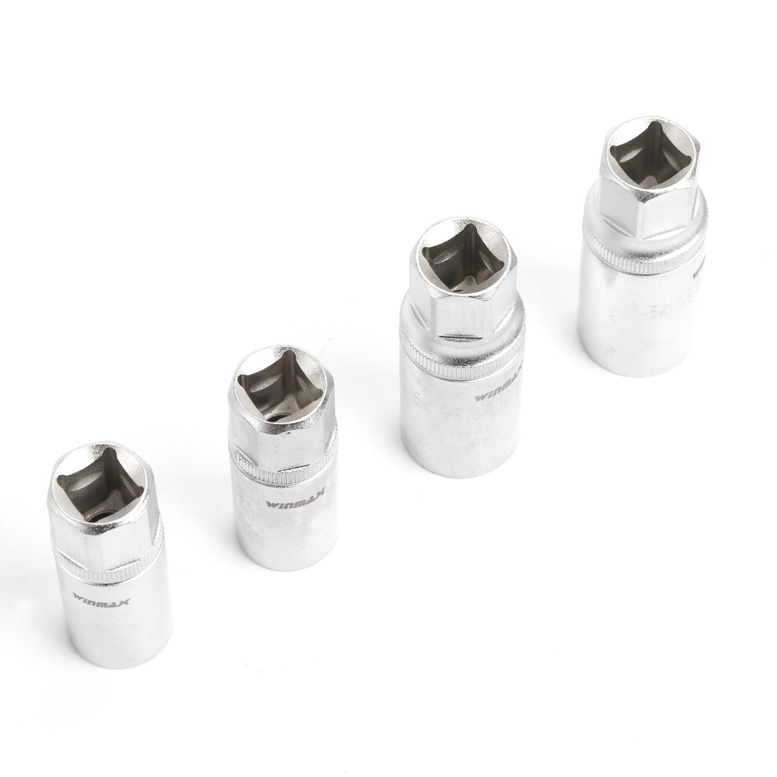 4pc Socket Stud Screw 1/2» Drive Stud Extractor Socket Set 6,8,10,12MM Hex Ends
