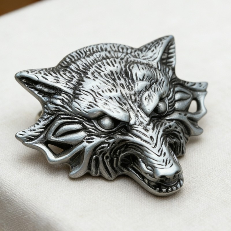 Elegant Metal Belt Buckle Wolf Head Casual Buckle For Stylish Men And Women